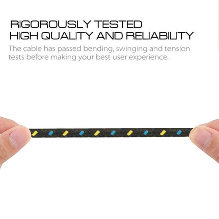 Cable de carga y transferencia de datos USB de 8 pines con estilo de red de nailon de 1 m para iPhone y iPad