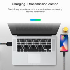 1m Nylon Netting Style USB 8 Pin Data Transfer Charging Cable for iPhone, iPad