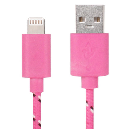 Cable de carga y transferencia de datos USB de 8 pines con estilo de red de nailon de 1 m para iPhone y iPad