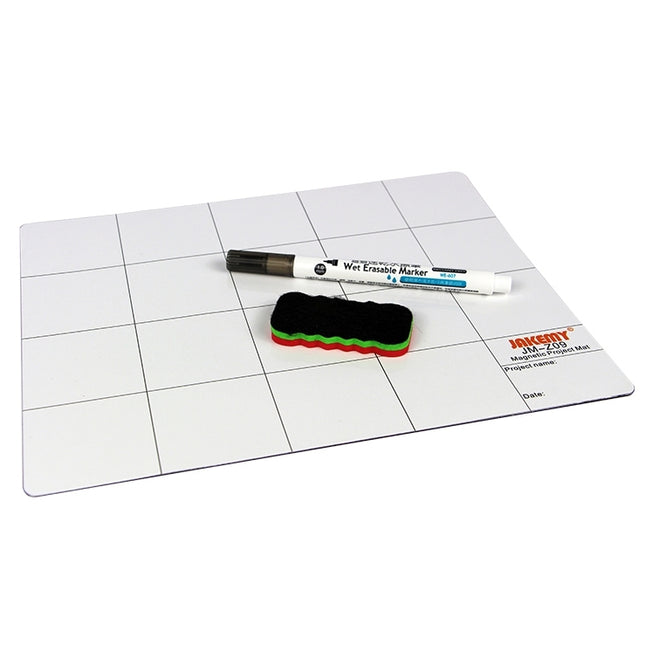 JAKEMY JM-Z09 25cm x 20cm Magnetic Project Mat with Marker Pen for iPhone / Samsung Repairing Tools, JM-Z09