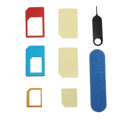 Nano SIM to Micro SIM Card Adapter + Nano SIM to Standard SIM Card Adapter + Micro SIM to Standard SIM Card Adapter + Sim Card Tray Holder Eject Pin Key Tool with Double Sided Tape for iPhone 5 & 5S, iPhone 4 & 4S, 3GS / 3G                             ...