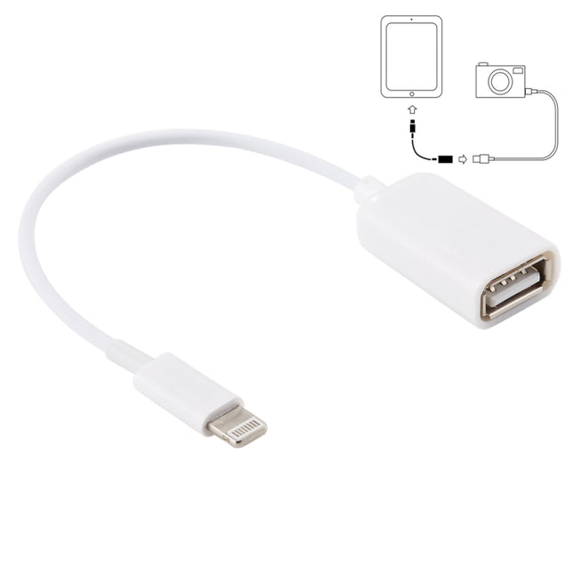 Cable adaptador USB hembra a OTG macho de 8 pines, compatible con iOS 10.2 y anteriores, longitud: 18 cm