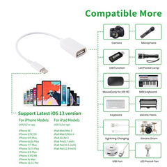 USB Female to 8pin Male OTG Adapter Cable, Support iOS 10.2 and Below, Length: 18cm