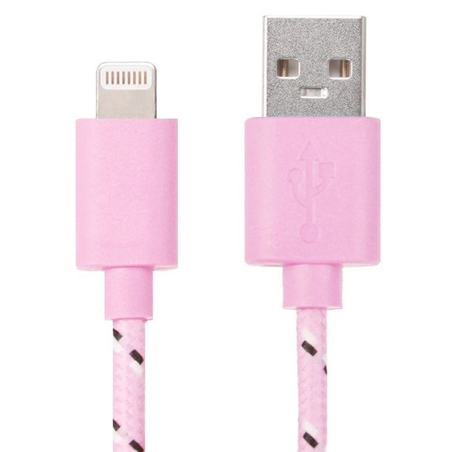 2 m langes USB-Datenübertragungs-Ladekabel aus Nylon für iPhone, iPad