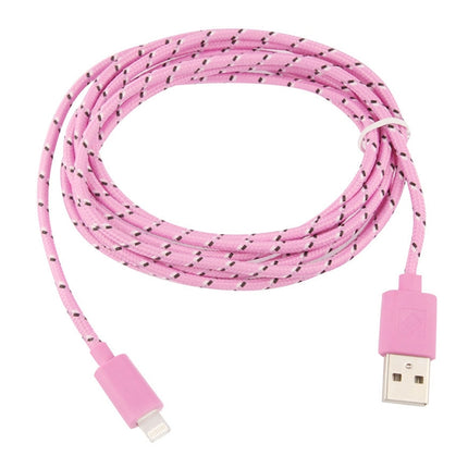 2 m langes USB-Datenübertragungs-Ladekabel aus Nylon für iPhone, iPad