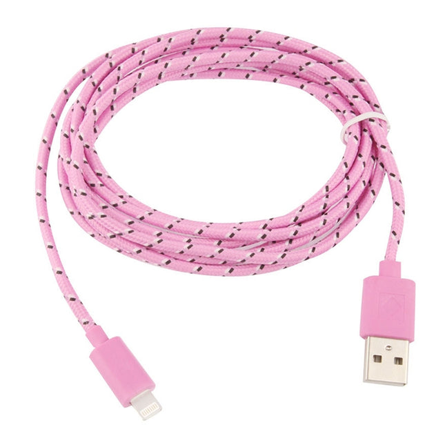 2 m langes USB-Datenübertragungs-Ladekabel aus Nylon für iPhone, iPad