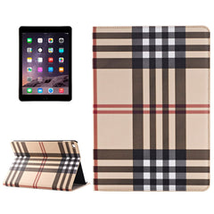 Plaid Texture Leather Case with Holder & Card Slots & Money Pocket for iPad Air 2