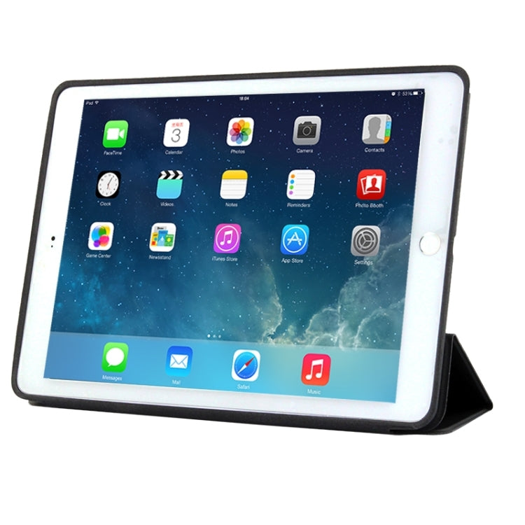 3-fach faltbares, natürlich behandeltes Smart-Lederetui mit Sleep/Wake-up-Funktion und Halterung für iPad Air 2