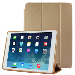 3-fold Naturally Treated Smart Leather Case with Sleep / Wake-up Function & Holder for iPad Air 2