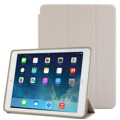 3-fold Naturally Treated Smart Leather Case with Sleep / Wake-up Function & Holder for iPad Air 2