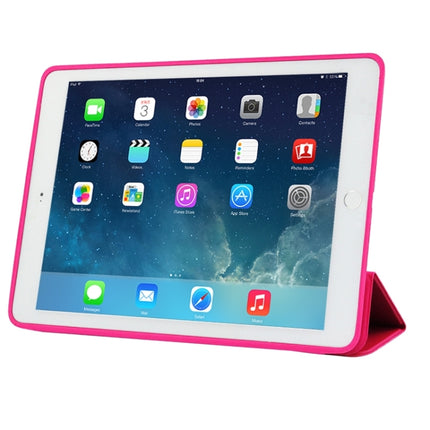 3-fold Naturally Treated Smart Leather Case with Sleep / Wake-up Function & Holder for iPad Air 2