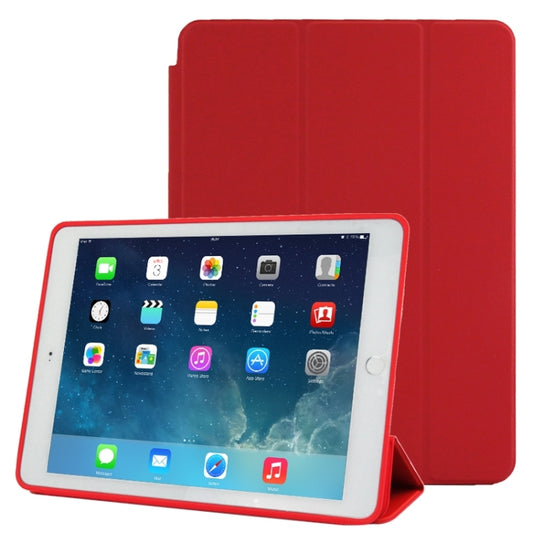 3-fold Naturally Treated Smart Leather Case with Sleep / Wake-up Function & Holder for iPad Air 2