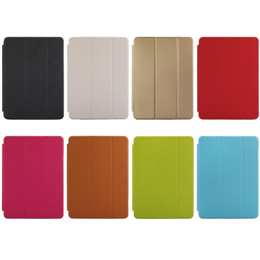 3-fold Naturally Treated Smart Leather Case with Sleep / Wake-up Function & Holder for iPad Air 2