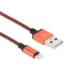 2A Woven Style USB to 8 Pin Sync Data / Charging Cable, Cable Length: 1m