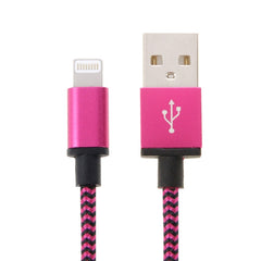 2A Woven Style USB to 8 Pin Sync Data / Charging Cable, Cable Length: 1m