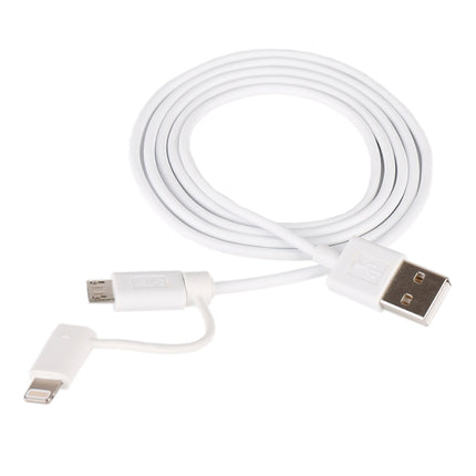 1m MFI 2 in 1 8 pin + Micro USB 2.0 Male to USB Data Sync Charging Cable
