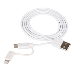 1m MFI 2 in 1 8 pin + Micro USB 2.0 Male to USB Data Sync Charging Cable