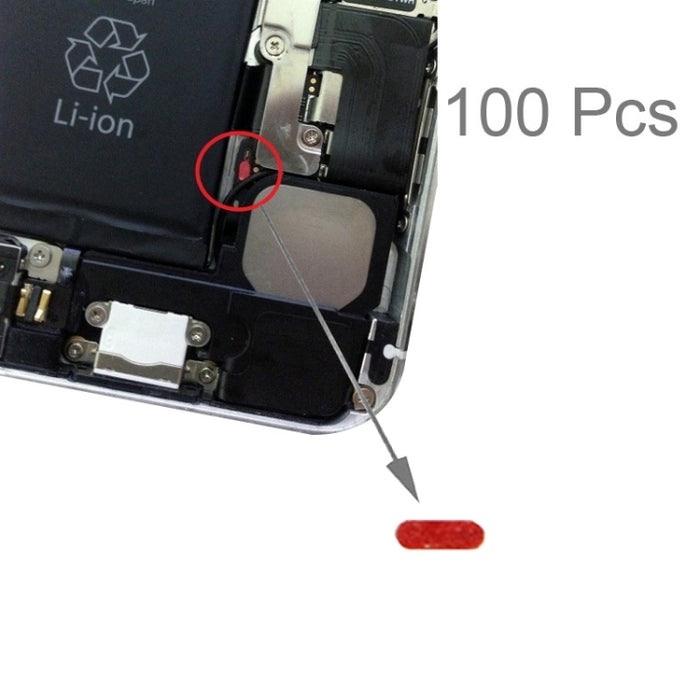 100 PCS for iPhone 6Card Ring Waterproof Sticker Water Sensitive Adhesive, For iPhone 6