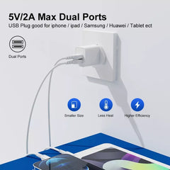 2-Ports 5V 2A USB Charger Adapter