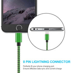 2m Woven Style 8 Pin to USB Sync Data / Charging Cable