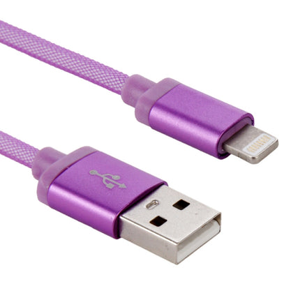 Cable de datos/cargador de 8 pines a USB con cabezal de metal estilo red, longitud del cable: 25 cm