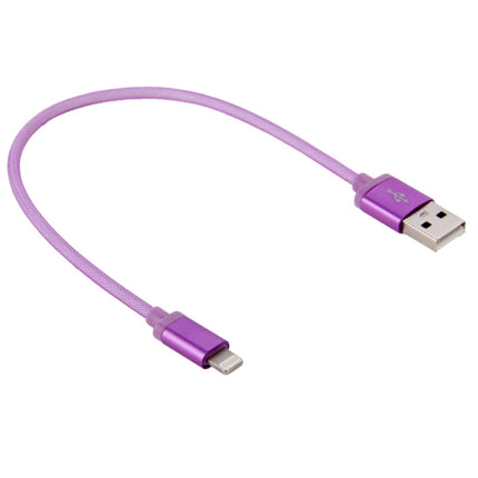 Cable de datos/cargador de 8 pines a USB con cabezal de metal estilo red, longitud del cable: 25 cm