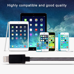 Net Style Metal Head 8 Pin to USB Data / Charger Cable, Cable Length: 25cm