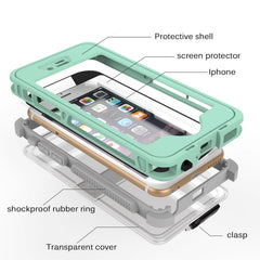 Waterproof Dustproof Shockproof Crushproof Noctilucent Protective Case with Holder for iPhone 6 & 6S