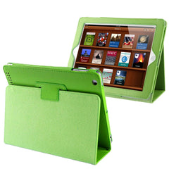 High Quality Litchi Texture Folding Leather with Sleep / Wake-up & Holder Function for iPad 2 / iPad 3 / iPad 4