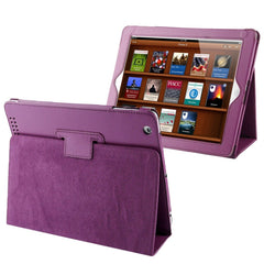 High Quality Litchi Texture Folding Leather with Sleep / Wake-up & Holder Function for iPad 2 / iPad 3 / iPad 4