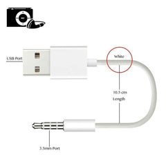 JW-SM1 USB to 3.5mm Jack Data Sync & Charge Cable for iPod shuffle 1st /2nd /3rd /4th /5th /6th Generation, Length: 10cm