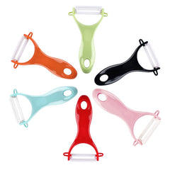 T Shaped Ceramic Skin Peeler with Durable ABS Handle, Random Color Delivery, T Shaped Peel Knife
