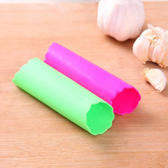 5 PCS Soft Resin Tube Shaped Reusable Magic Handheld Rolling Garlic Peeler Kitchen Tools (Random Color Delivery), Random Color Delivery