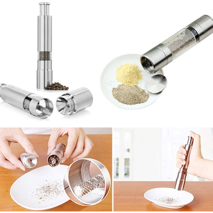 304 Stainless Steel Salt and Pepper Grinder / Mill, 15x3cm