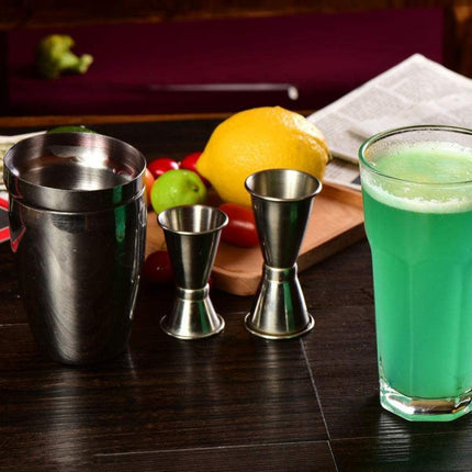 5 in 1 Classic Stainless Steel Shaker Set, Capacity: 550ml (Shaker + Jigger + Strainer + Ice Clip + Stirrer Pipe), 5 in 1 Shaker Set