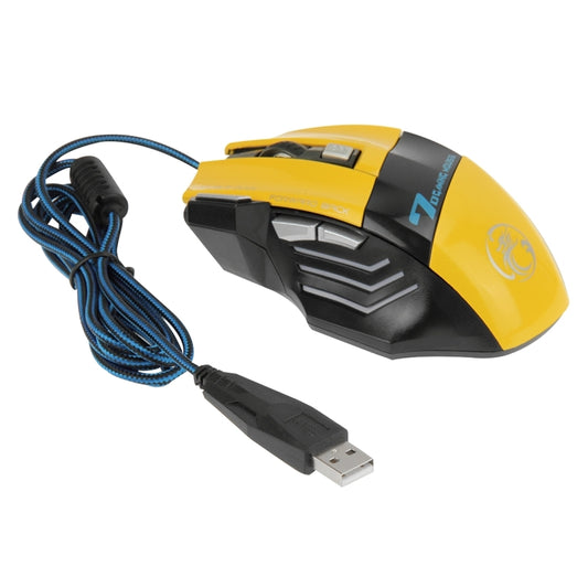 7 Buttons with Scroll Wheel 5000 DPI LED Wired Optical Gaming Mouse for Computer PC Laptop, X7 7 Buttons (Yellow), X7 7 Buttons (Black)