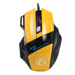 7 Buttons with Scroll Wheel 5000 DPI LED Wired Optical Gaming Mouse for Computer PC Laptop, X7 7 Buttons (Yellow), X7 7 Buttons (Black)