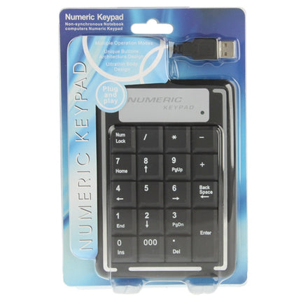 USB Non-synchronous Notebook Computer Numeric Keyboard with 19 Keys, 19 Keys