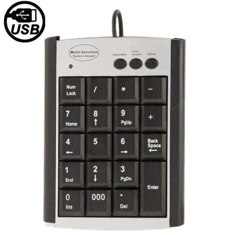 USB Non-synchronous Notebook Computer Multi Function Keypad with 19 Keys, Multi Function Keypad