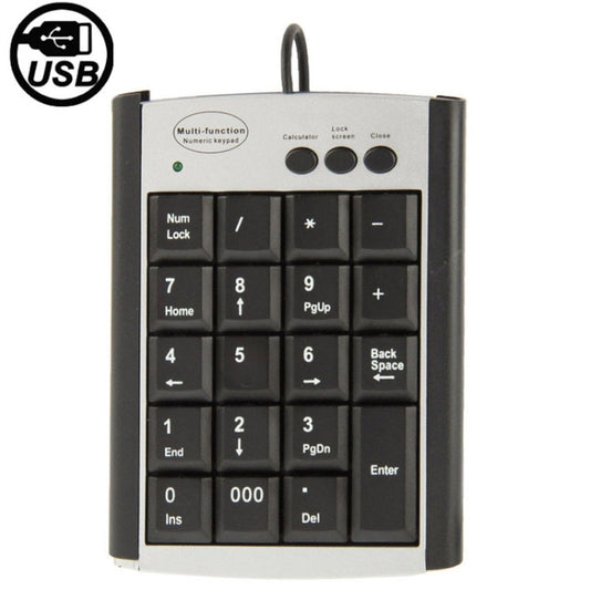 Teclado multifunción para ordenador portátil no sincronizado con USB con 19 teclas, teclado multifunción