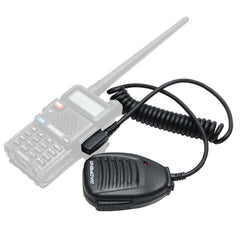 Baofeng Clip-on Speaker Microphone for Walkie Talkies, 3.5mm + 2.5mm Earphone + Mic Plug