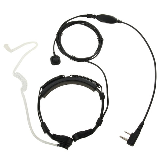 Throat control Transceiver Earpiece Headset for Walkie Talkies, 3.5mm + 2.5mm Plug