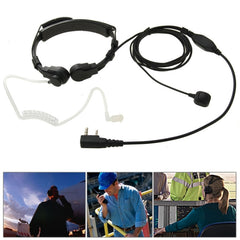 Throat control Transceiver Earpiece Headset for Walkie Talkies, 3.5mm + 2.5mm Plug