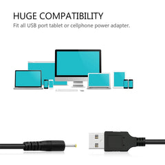 USB Male to DC 2.5 x 0.7mm Power Cable, Length: 1.2m