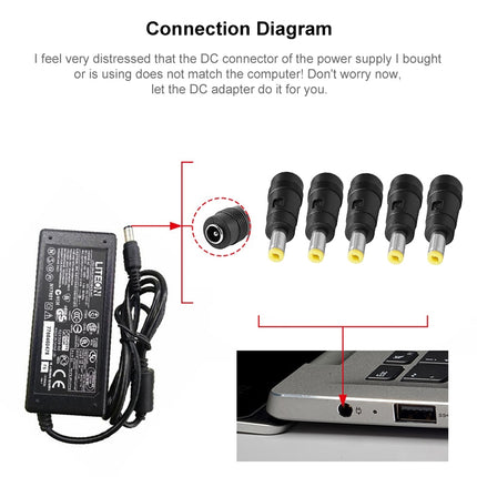 7.9 x 5.5mm DC Male to 5.5 x 2.5mm DC Female Power Plug Tip for Lenovo Laptop Adapter