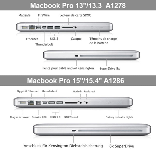 Laptop-Schutzhülle aus mattiertem Hartkunststoff für MacBook Pro 13,3 Zoll A1278 (2009–2012), mehrfarbig