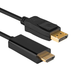 DisplayPort Male to HDMI Male Cable, Cable Length: 1.8m, DP to HDMI Male Black