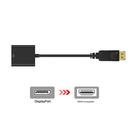 Display Port Male to HDMI Female Adapter Cable, Length: 20cm, DP Male to HDMI Female