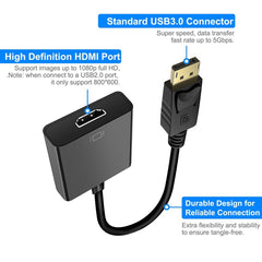 Display Port Male to HDMI Female Adapter Cable, Length: 20cm, DP Male to HDMI Female