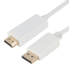 DisplayPort Male to HDMI Male Adapter Cable, Length: 1.8m, DP to HDMI Male White, DP to HDMI Male (Gold plated)